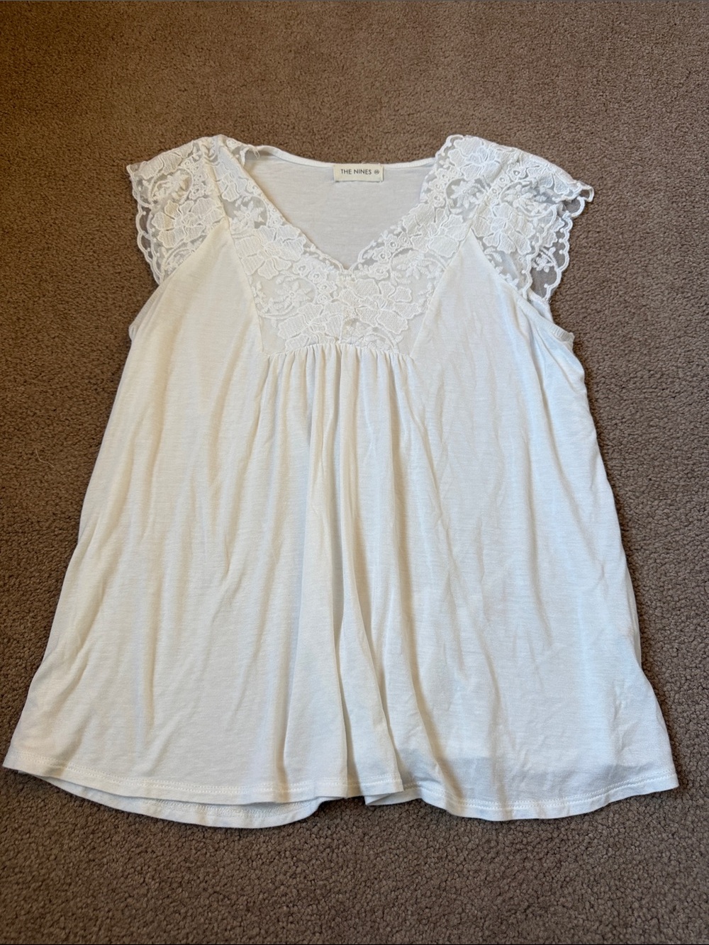 White Lace-Trim Sleeveless Top